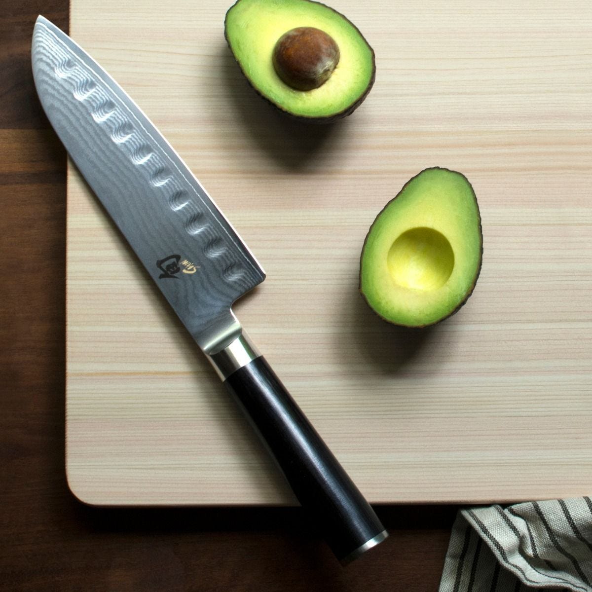 Shun Classic 7" Hollow Ground Santoku — Ebony
