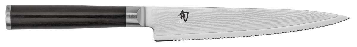 Shun Classic 6" Serrated Utility Knife — Ebony