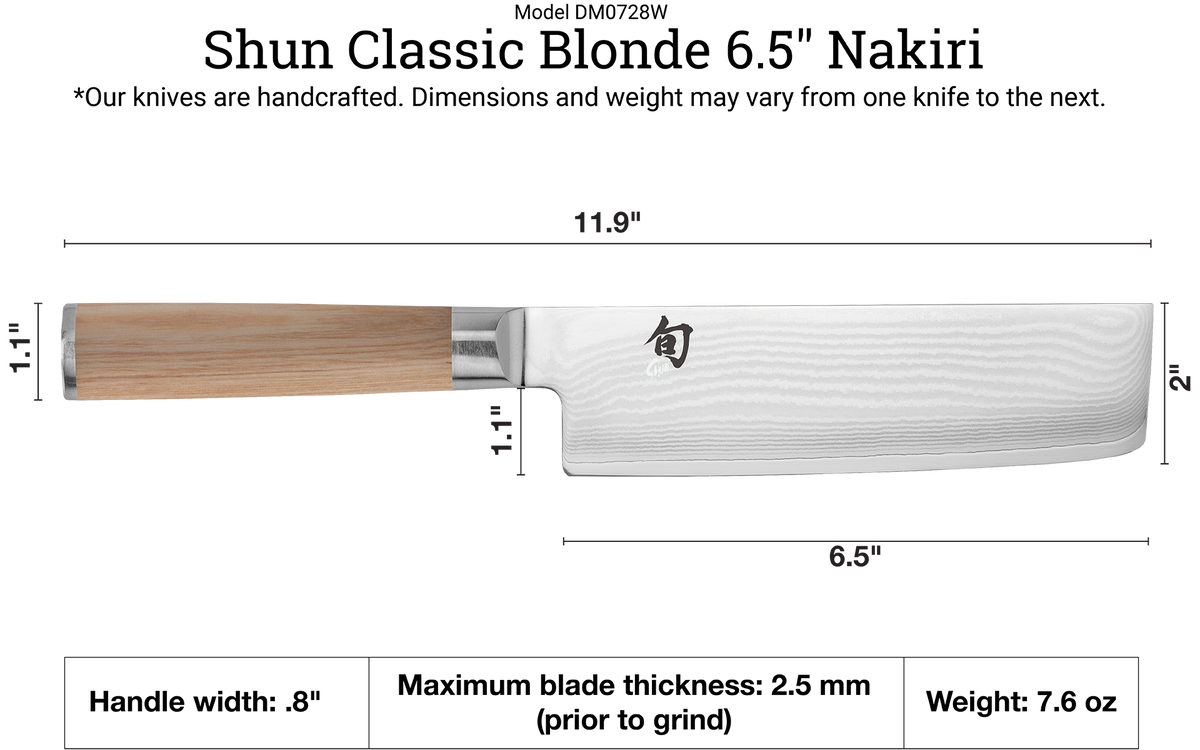 Shun Classic Blonde 6.5" Nakiri — Blonde