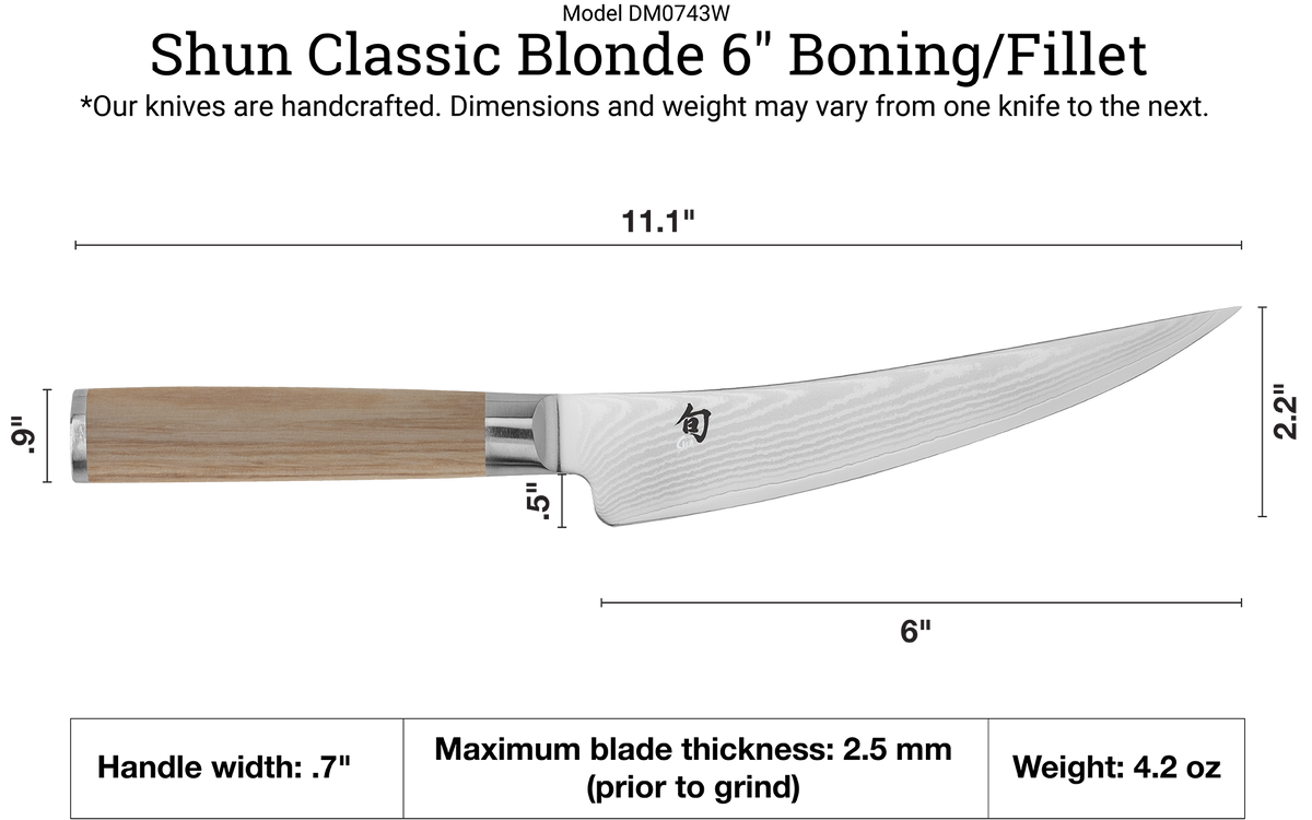 Shun Classic Blonde 6" Boning & Fillet Knife — Blonde