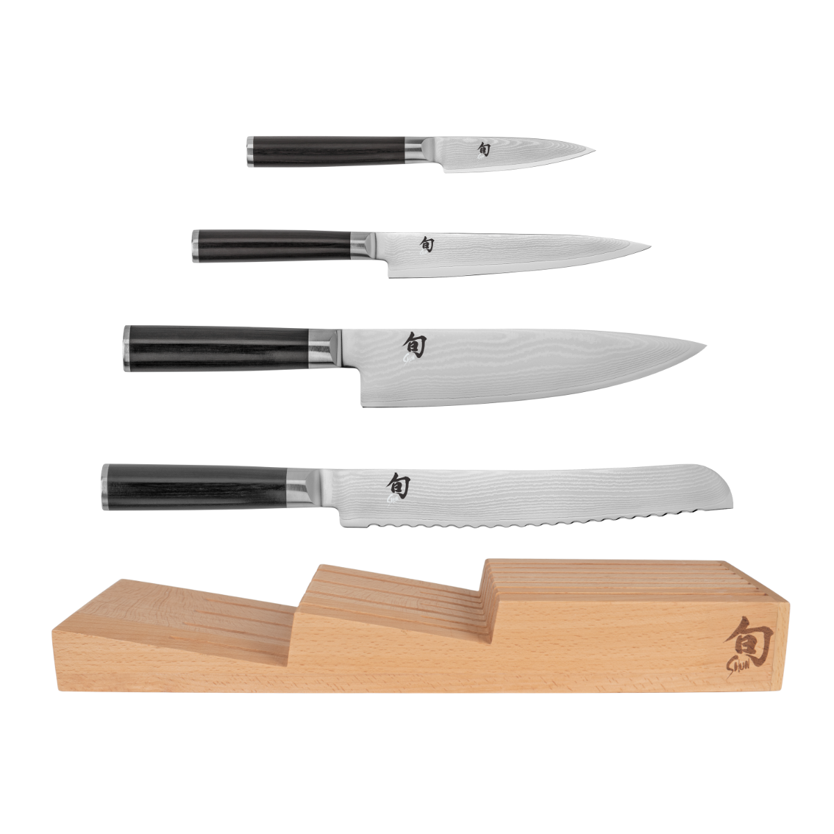 Shun Classic Blonde 5-Piece In-Drawer Set — Ebony