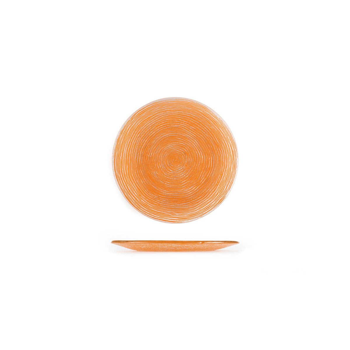 Glass Dinnerware dia.7.75" Round Orange Glass Plate (Set of 2)