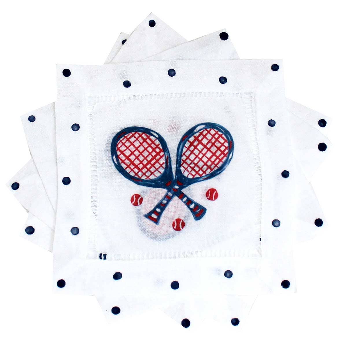 Tennis Linen Cocktail Napkins