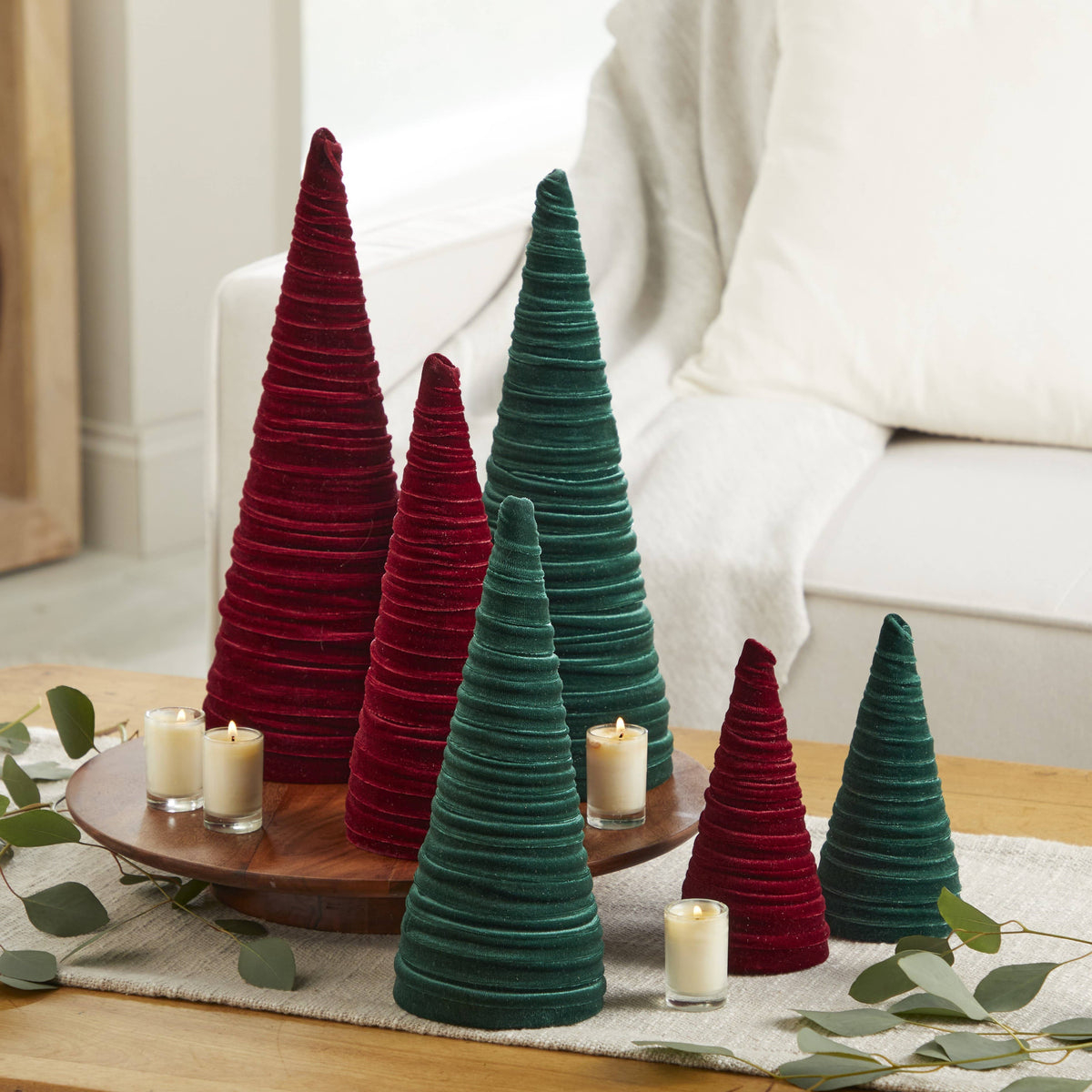 Tree Velvet 10" tall Medium, Spring Accent Tablescape