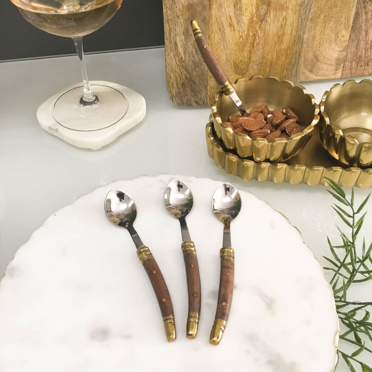 Driftwood & Gold Coffee Spoons, SET OF 4