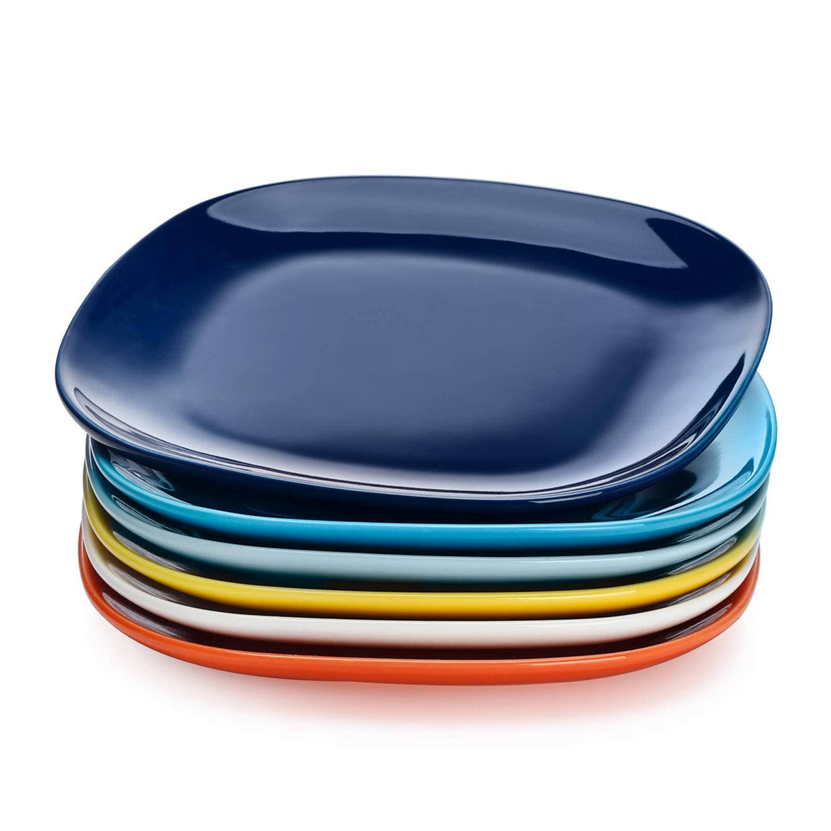 7.4-Inch Porcelain Square Dessert Plates, Set of 6