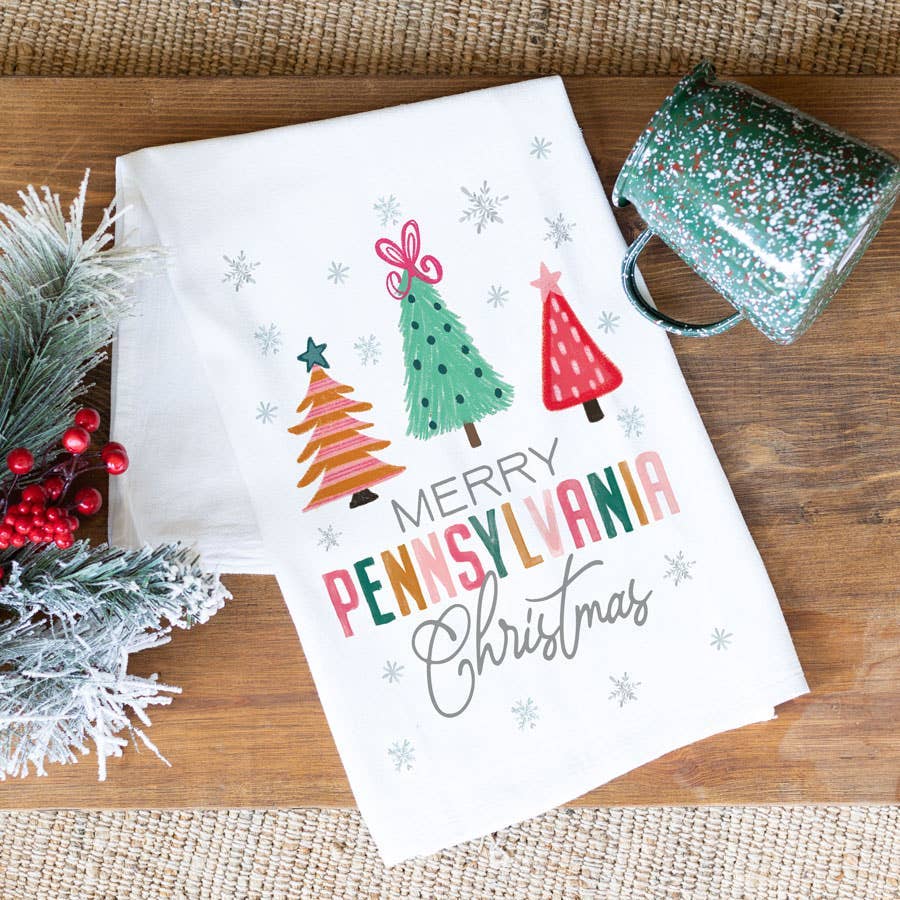 Custom Merry Christmas Tea Towel