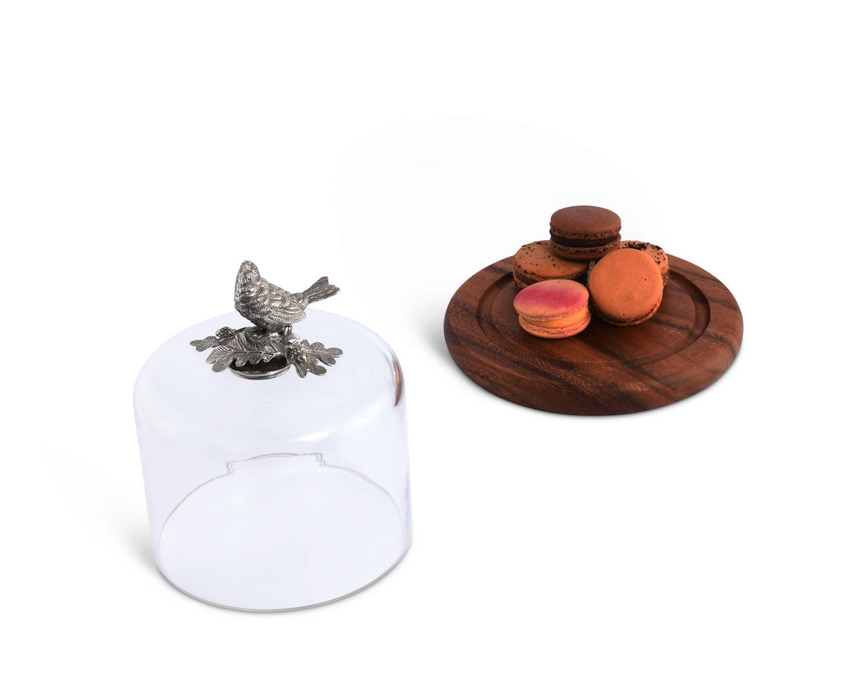 Song Bird Glass Covered Cheese Wood Board