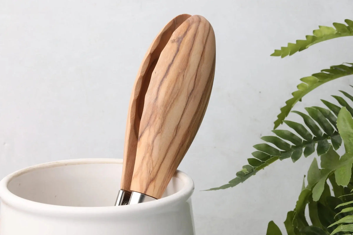 Walnut and Stainless Steel Tongs