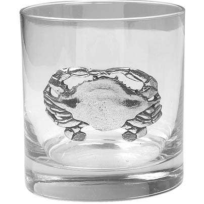 BLUE CRAB OLD FASHIONED GLASSES SET OF 4