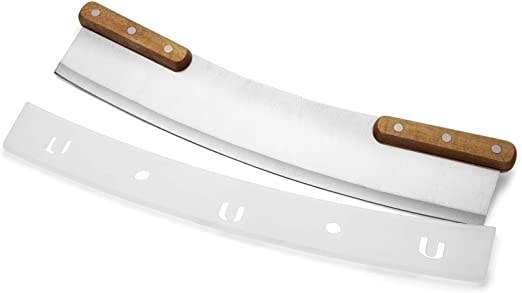Outset Acacia Pizza Cutter, Stainless Steel, 13" Blade