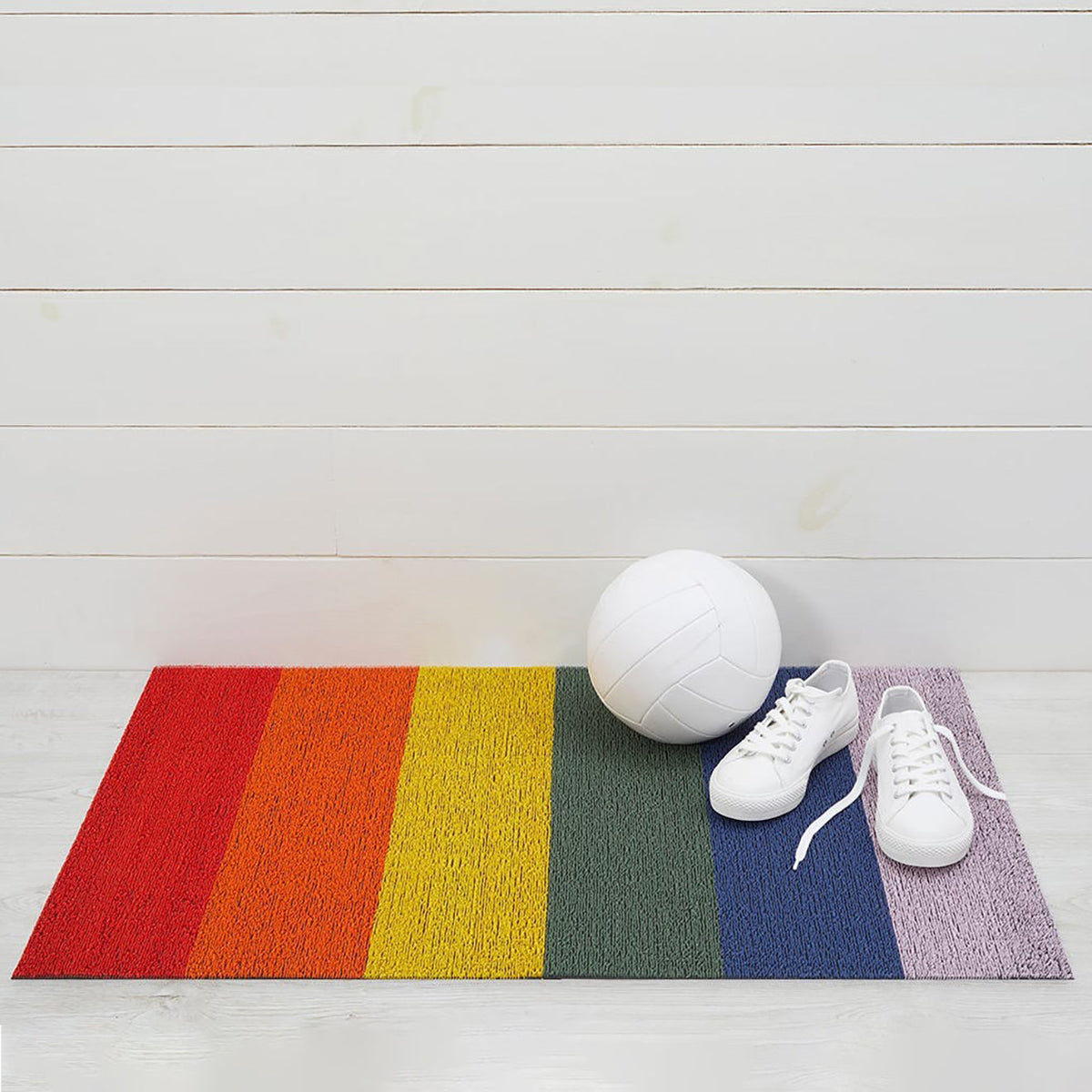 Big Stripe Shag Mats - Rainbow