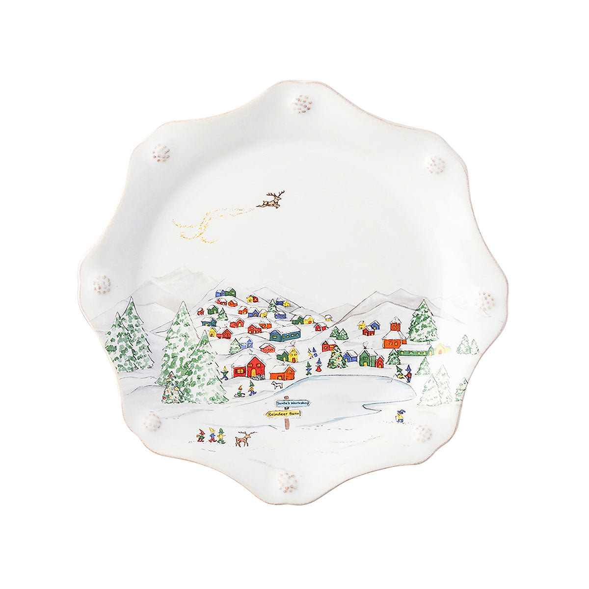 Berry & Thread Scalloped Dessert/Salad Plate Northpole