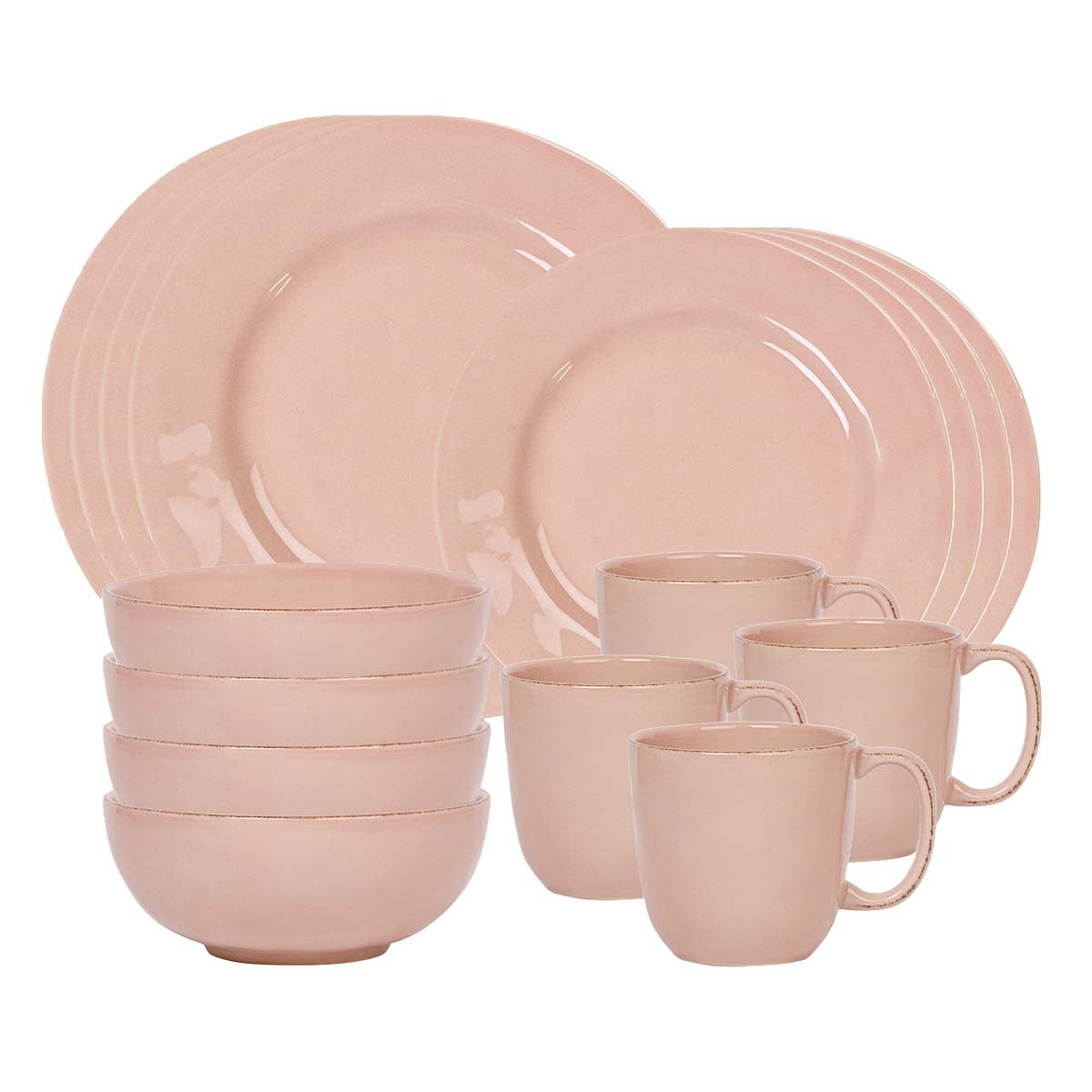 Puro 16 Piece Dinnerware Set, Service for 4 Blush