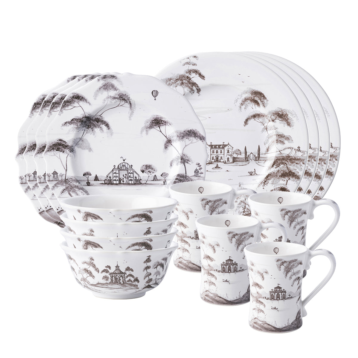 Country Estate 16 Piece Dinnerware Set, Service for 4 Flint