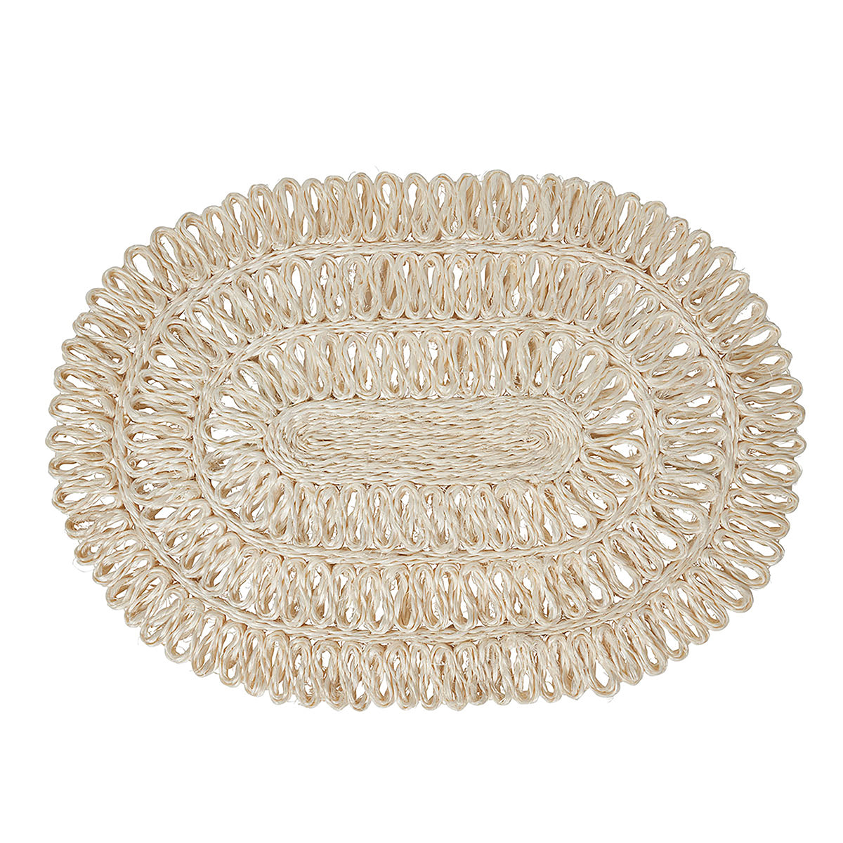Straw Loop Oval Placemat Whitewash