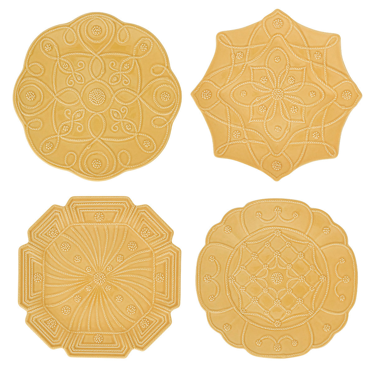 Jardins Du Monde Dessert/Salad Plate Assorted Set/4 Dafadoil