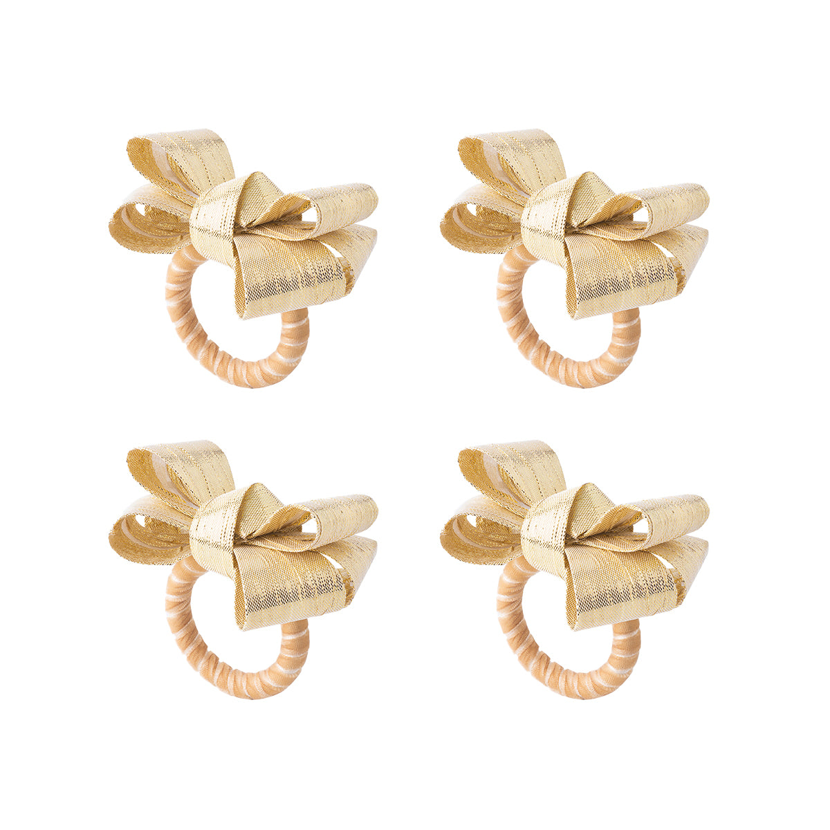 Tuxedo Napkin Ring Gold Set / 4