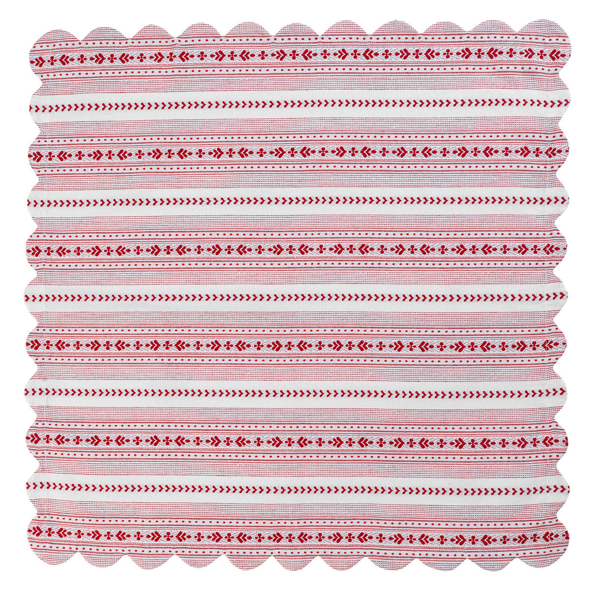 Villa Stripe 52" Square Tablecloth - Red