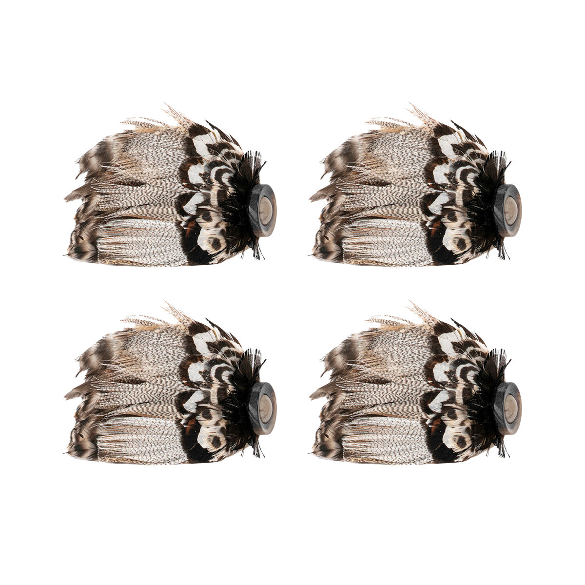Feather Napkin Ring Set/4 - Espresso
