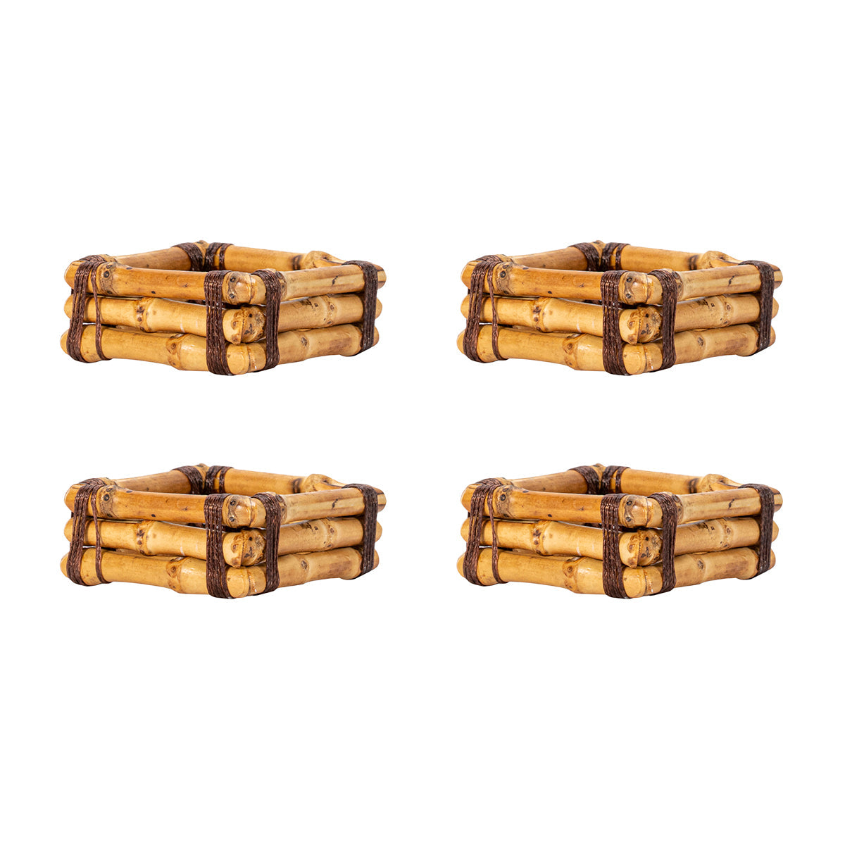 Bamboo Napkin Ring Set/4 - Natural