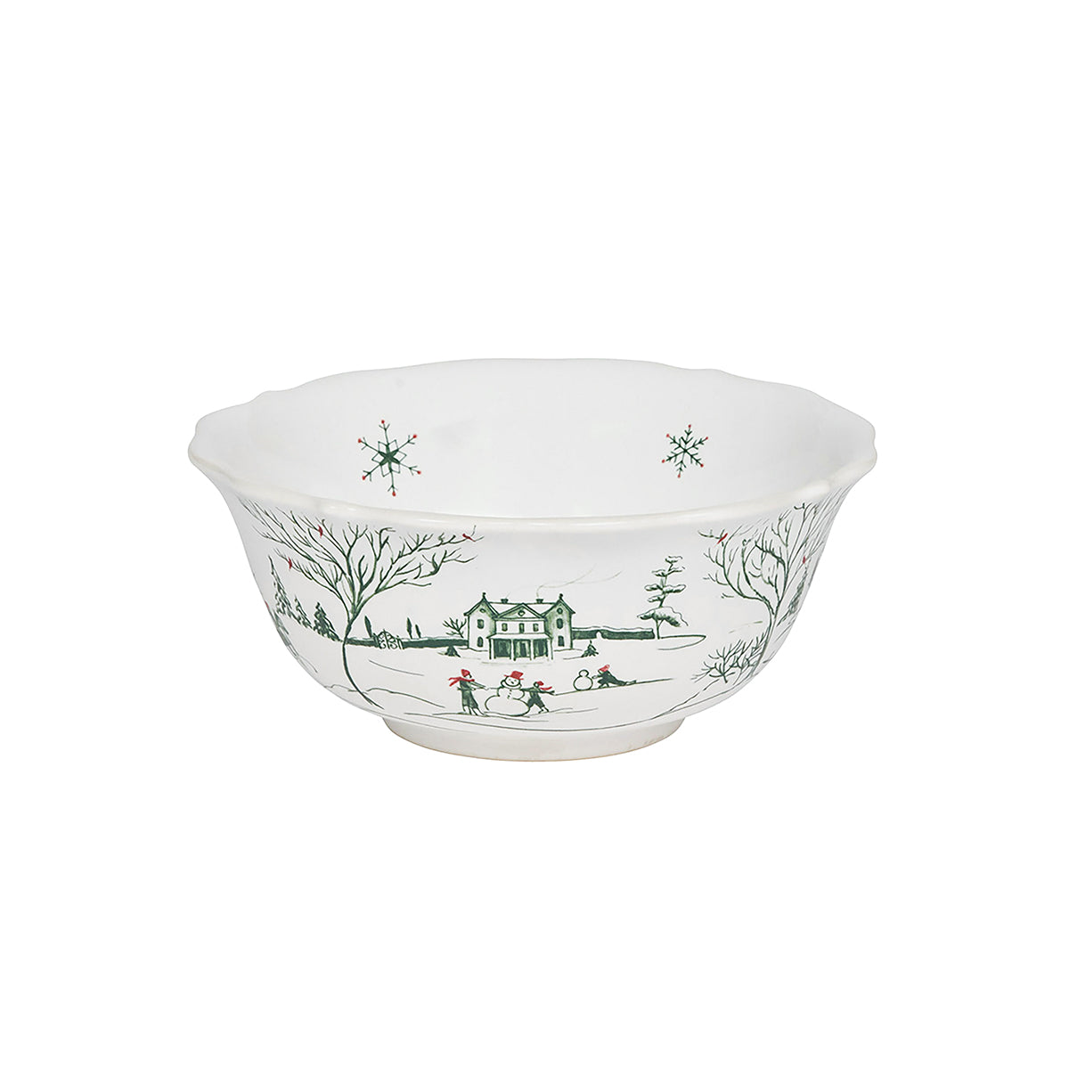 Country Estate Winter Frolic Cereal/Ice Cream Bowl - Evergreen