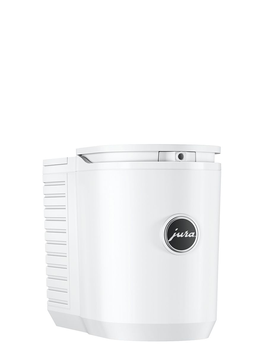 Front side view of Cool Control White (.6L) with JURA logo on the center