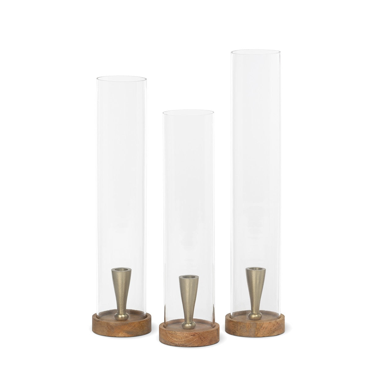 Harrison Candle Holder, Mango Wood, Set of 3