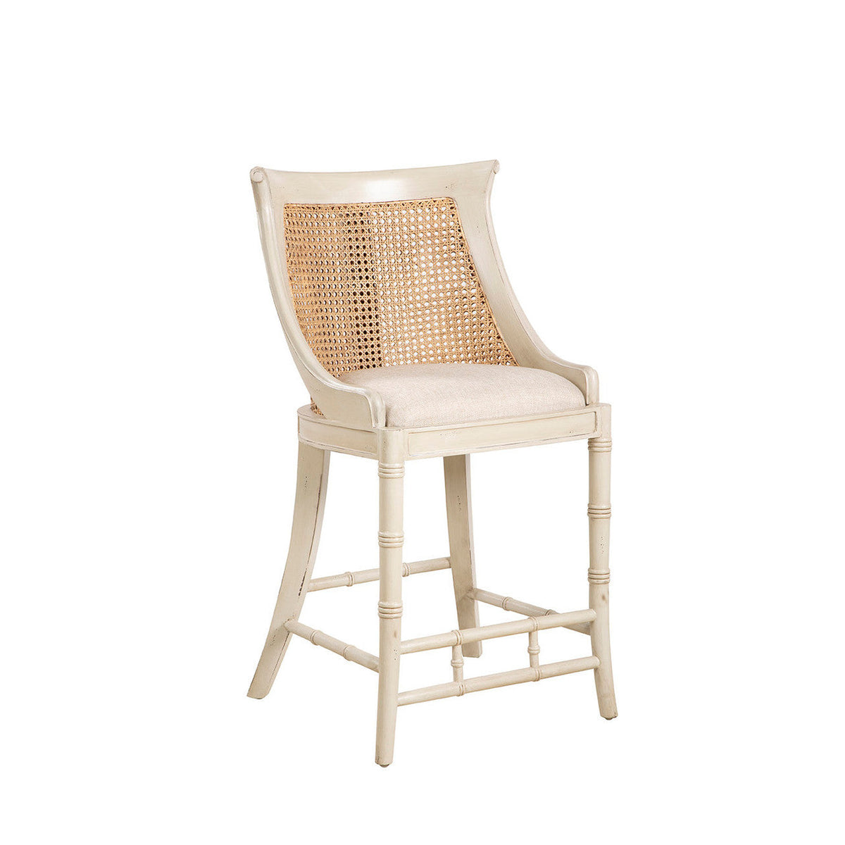 Augusta Spoonback Counter Stool — Cream