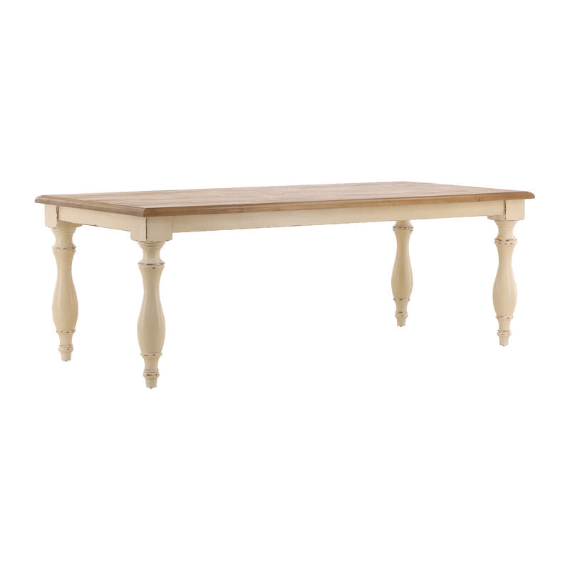 Bayou Reclaimed Pine Dining Table — Cream