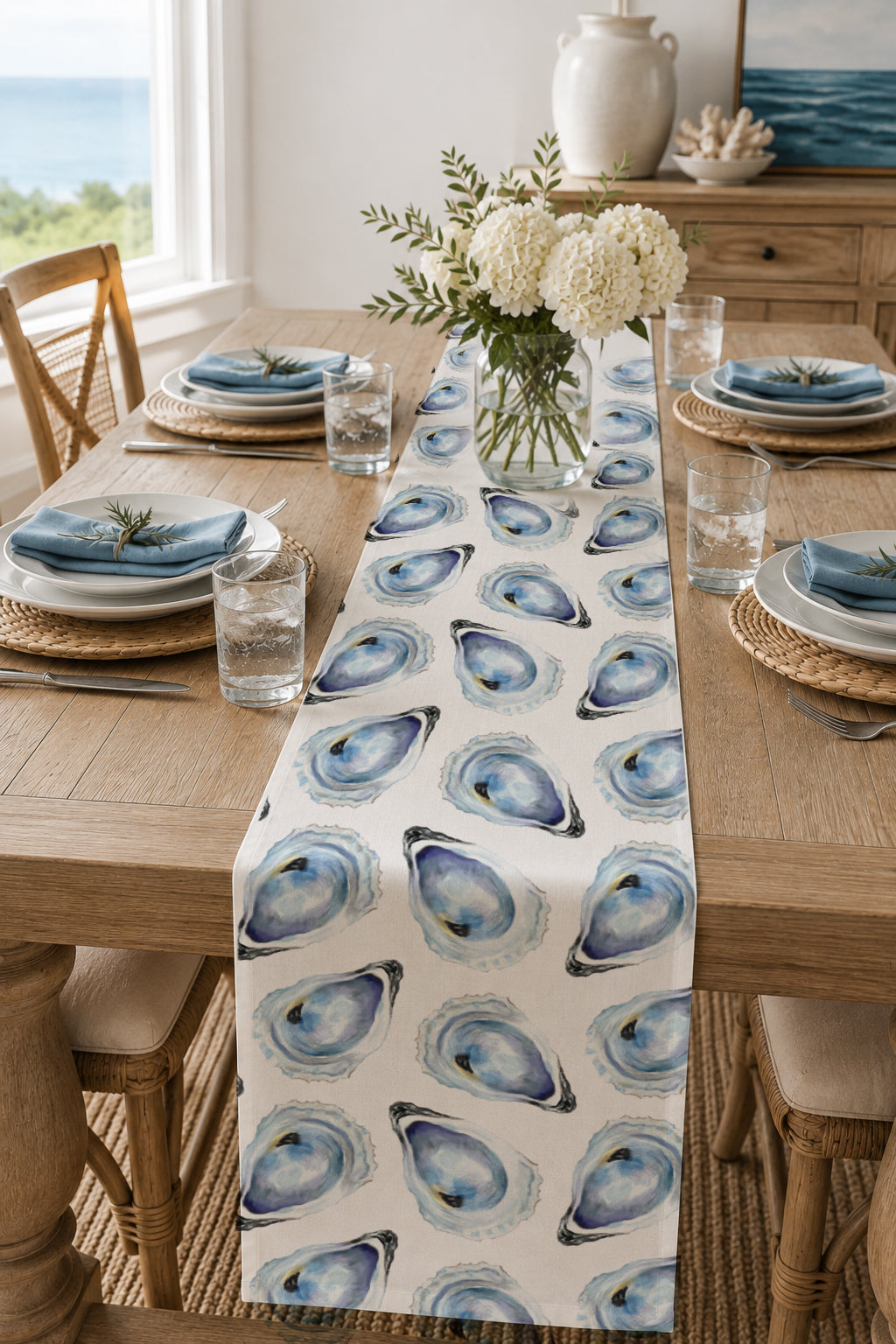Blue Oyster Reversible Table Runner — photo 2