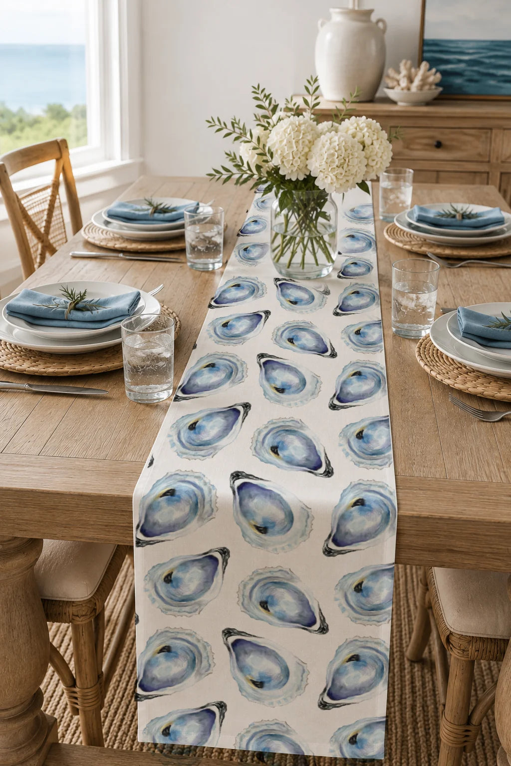 Oyster Table Runner Reversible