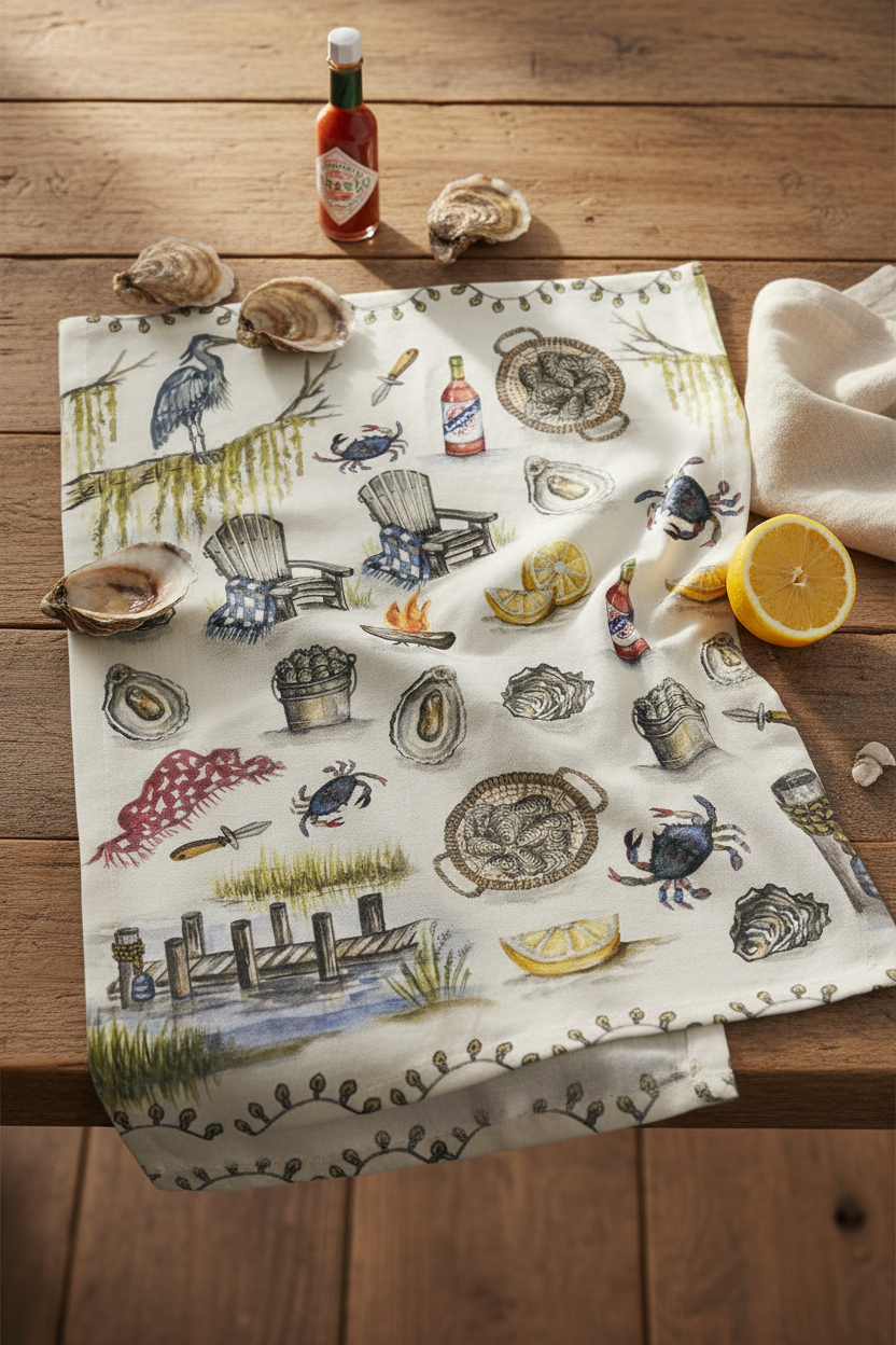 Oyster Roast Tea Towel — photo 2