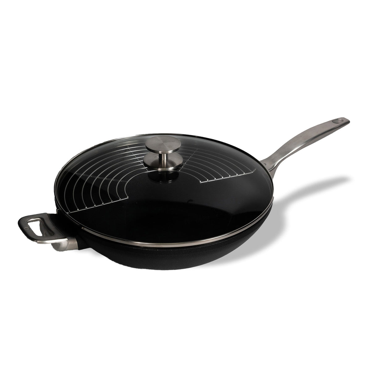 Swiss Diamond CXD DOU Ceramic Nonstick Wok with Lid and Rack - 12.5" (32 cm), 5.3 QT (5 L)