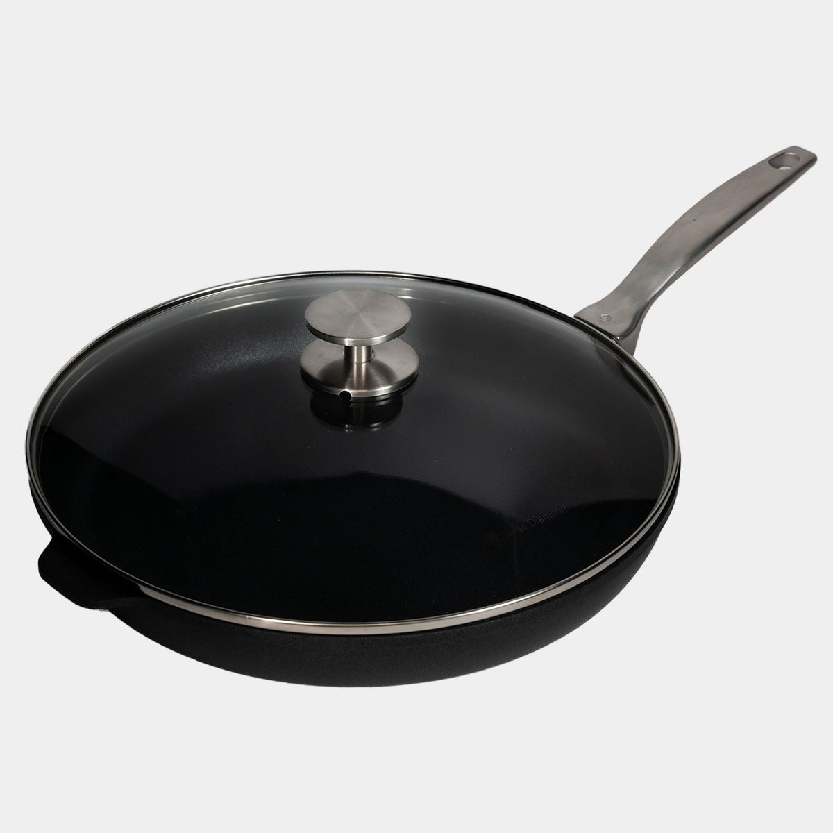 Swiss Diamond CXD DOU Ceramic Nonstick Fry Pan with Glass Lid — 12.5"