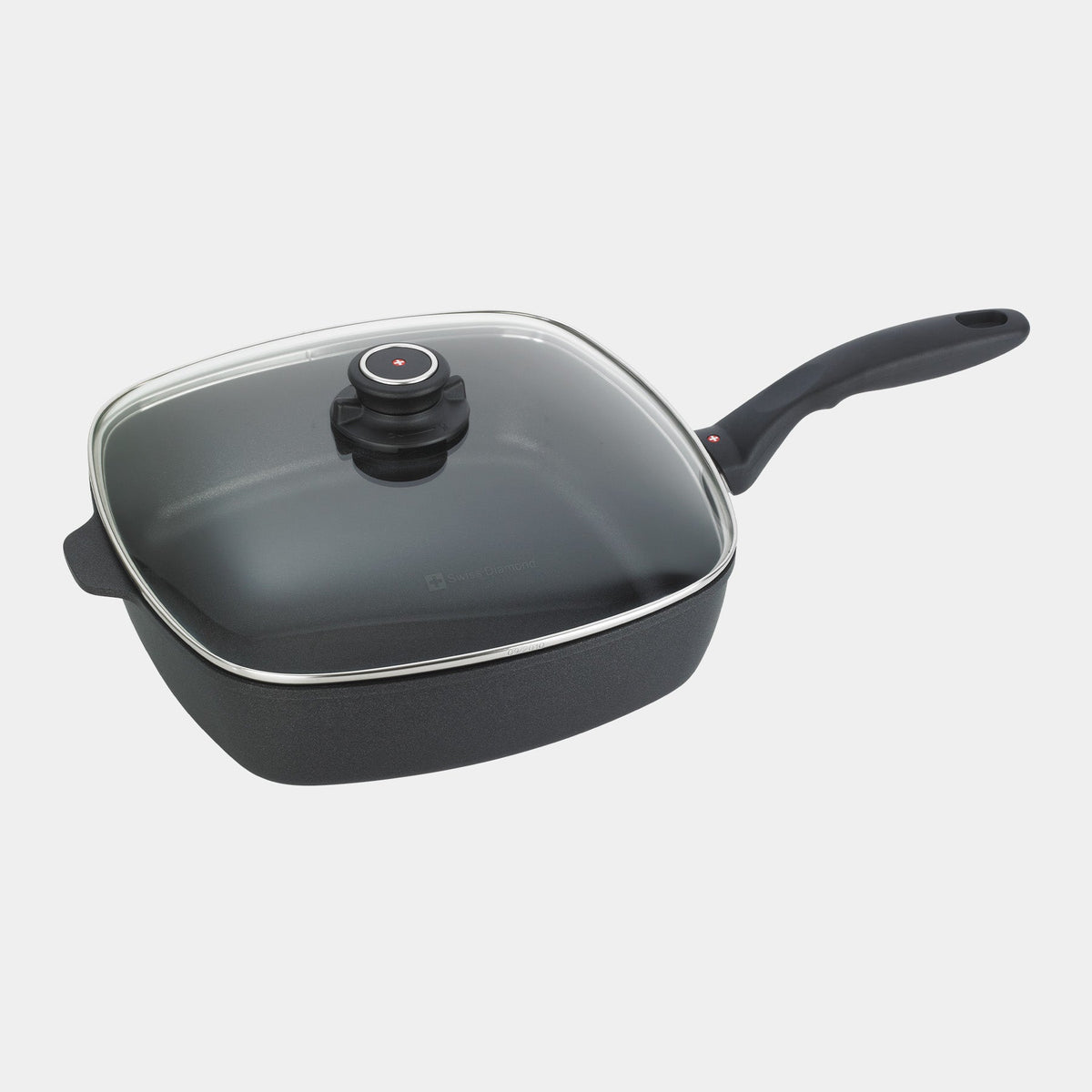 Swiss Diamond XD Nonstick Square Saute Pan with Glass Lid - Induction — 11" x 11"