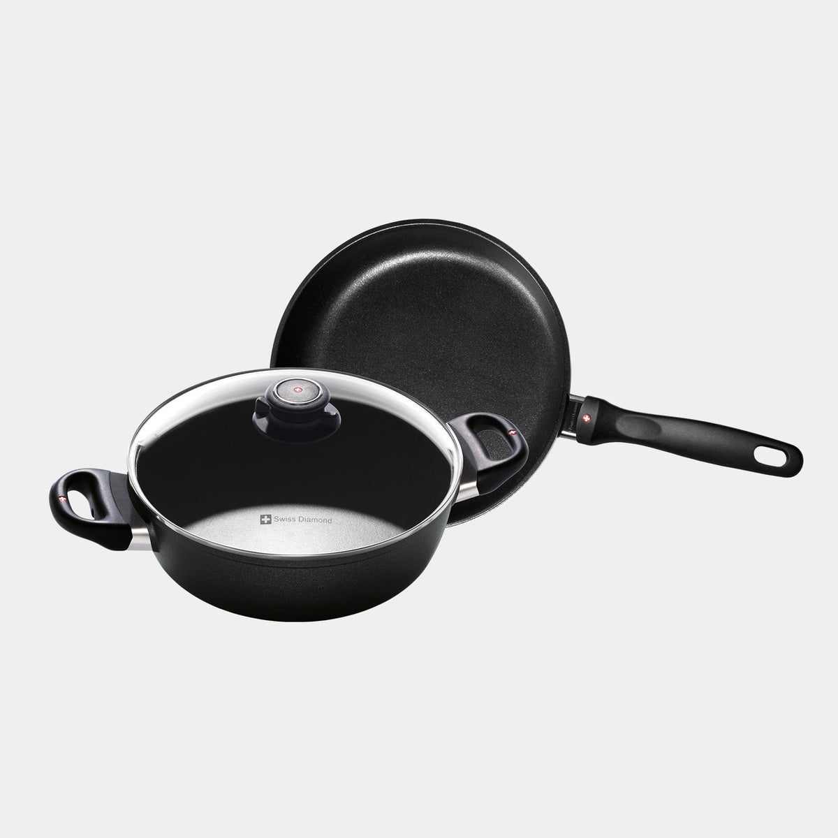 Swiss Diamond XD Nonstick 3-Piece Set - Fry Pan & Casserole - Induction