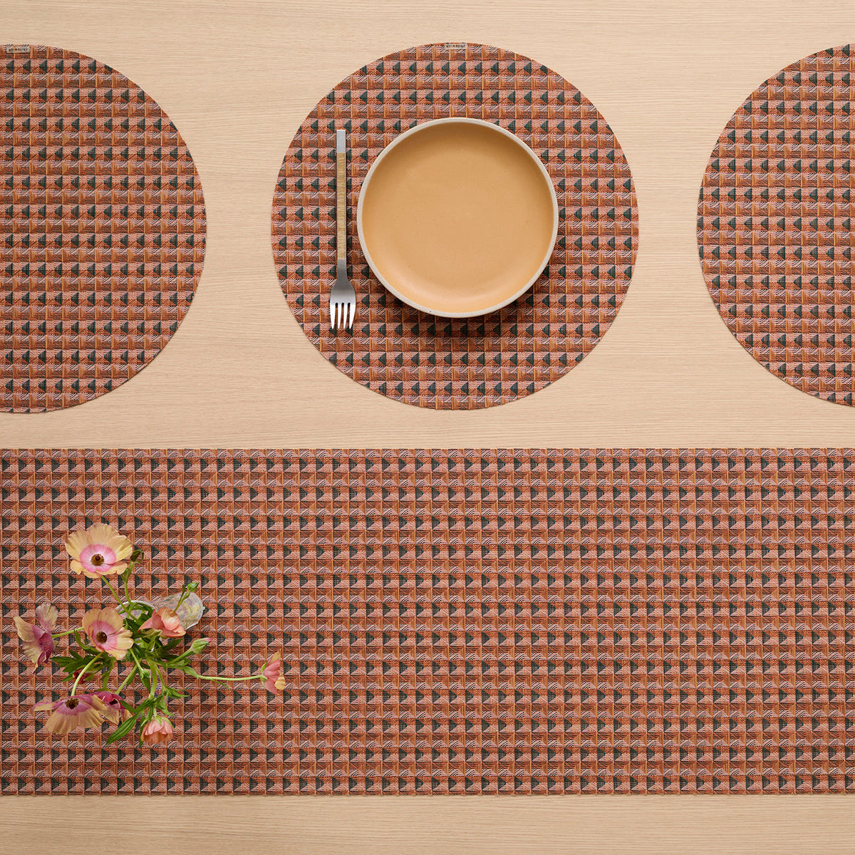 Crane Table Runners - Raspberry