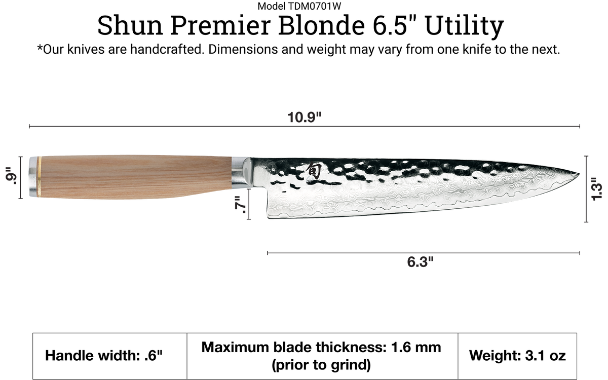 Shun Premier Blonde 6.5" Utility Knife — Blonde