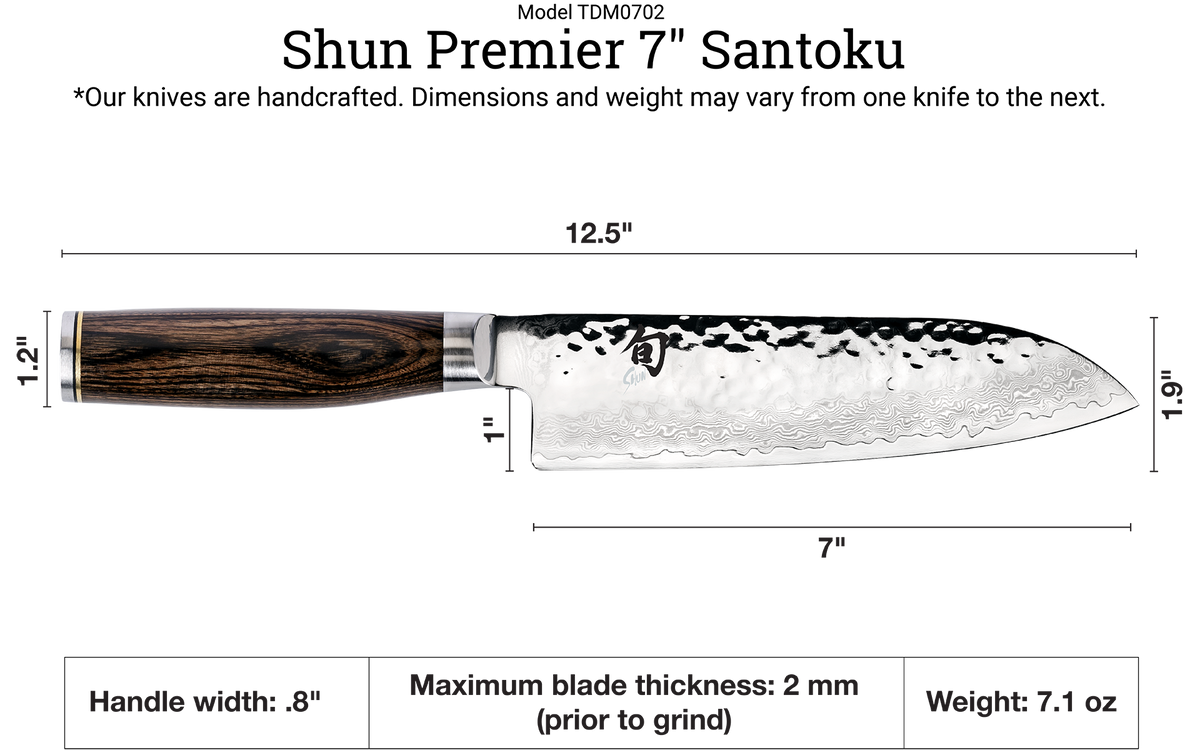 Shun Premier Blonde 7" Santoku — Walnut