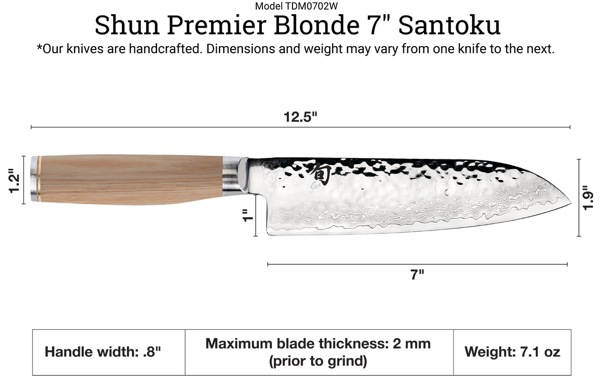 Shun Premier Blonde 7" Santoku — Blonde