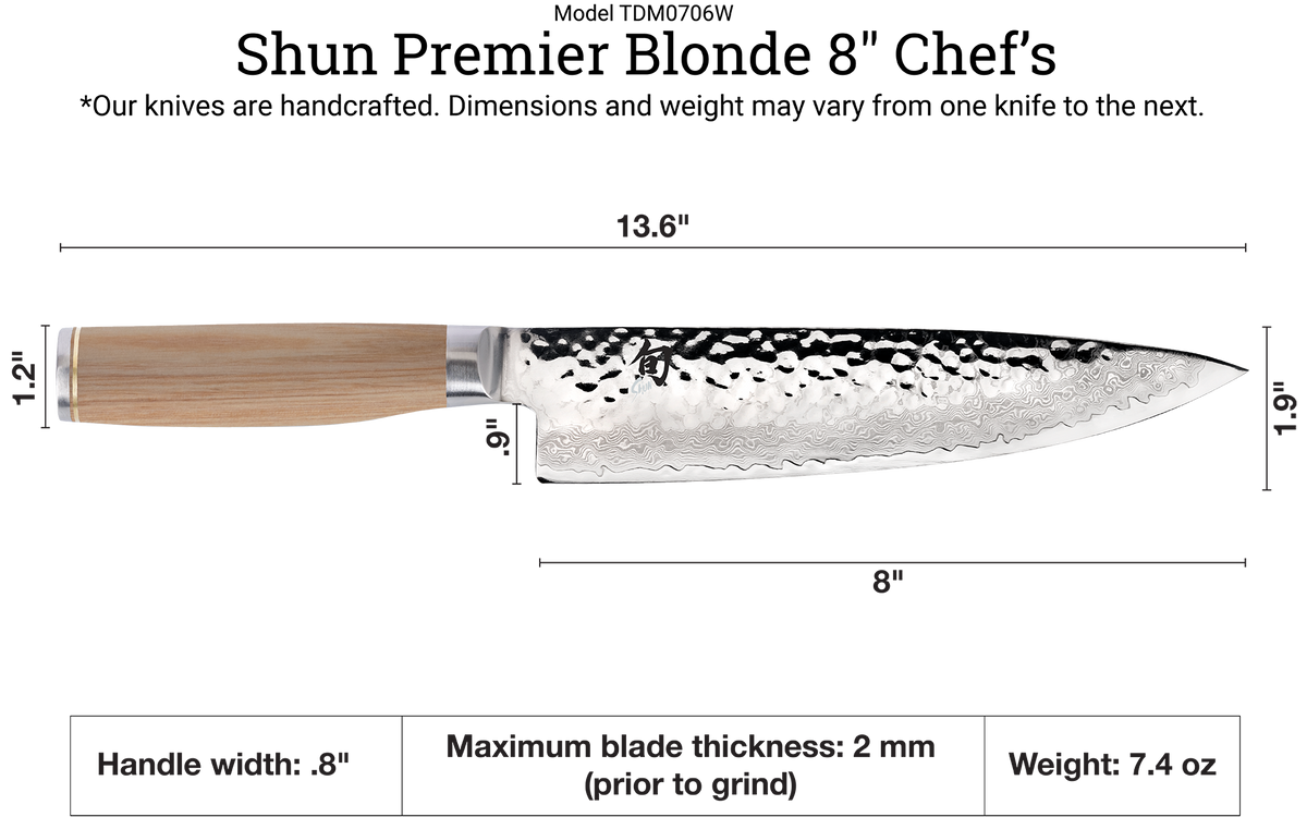 Shun Premier Blonde 8" Chef's Knife — Blonde