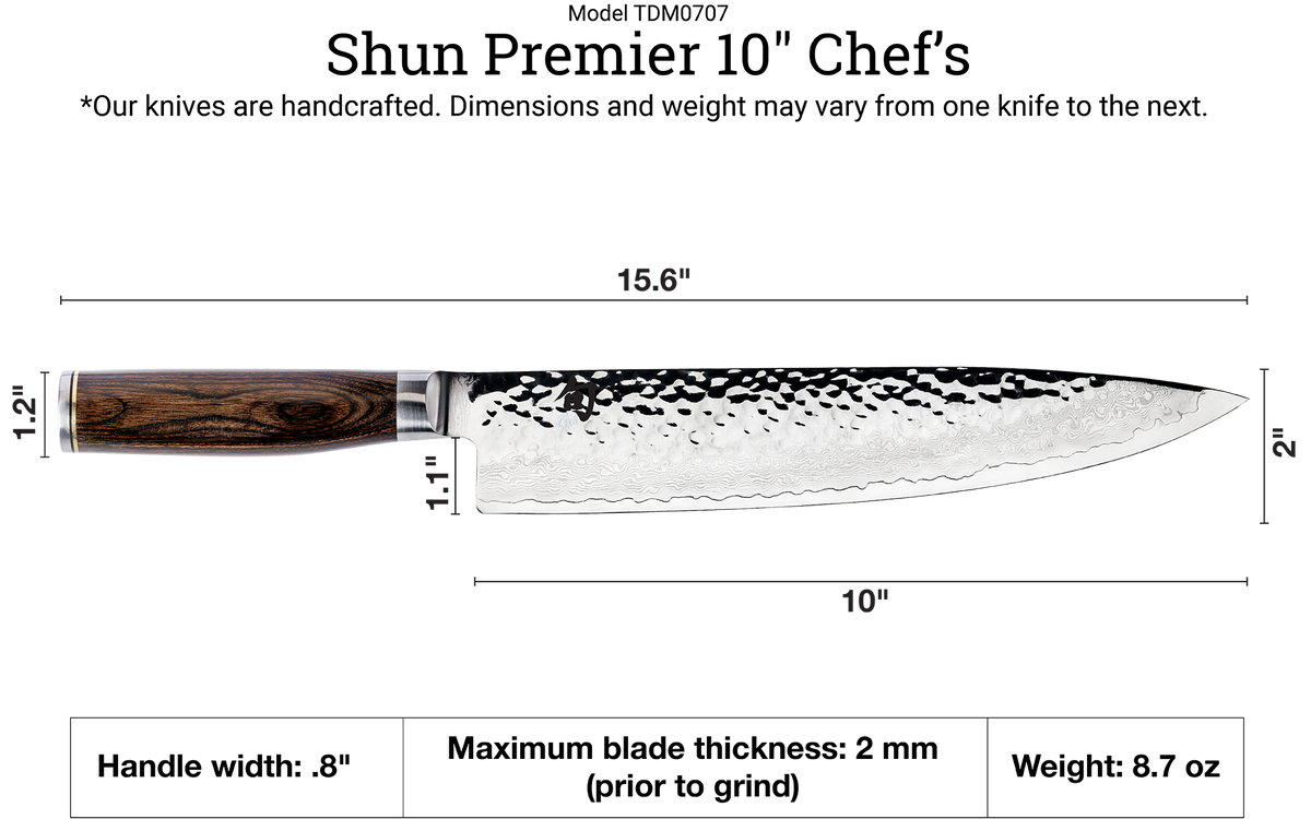 Shun Premier 10" Chef's Knife — Walnut