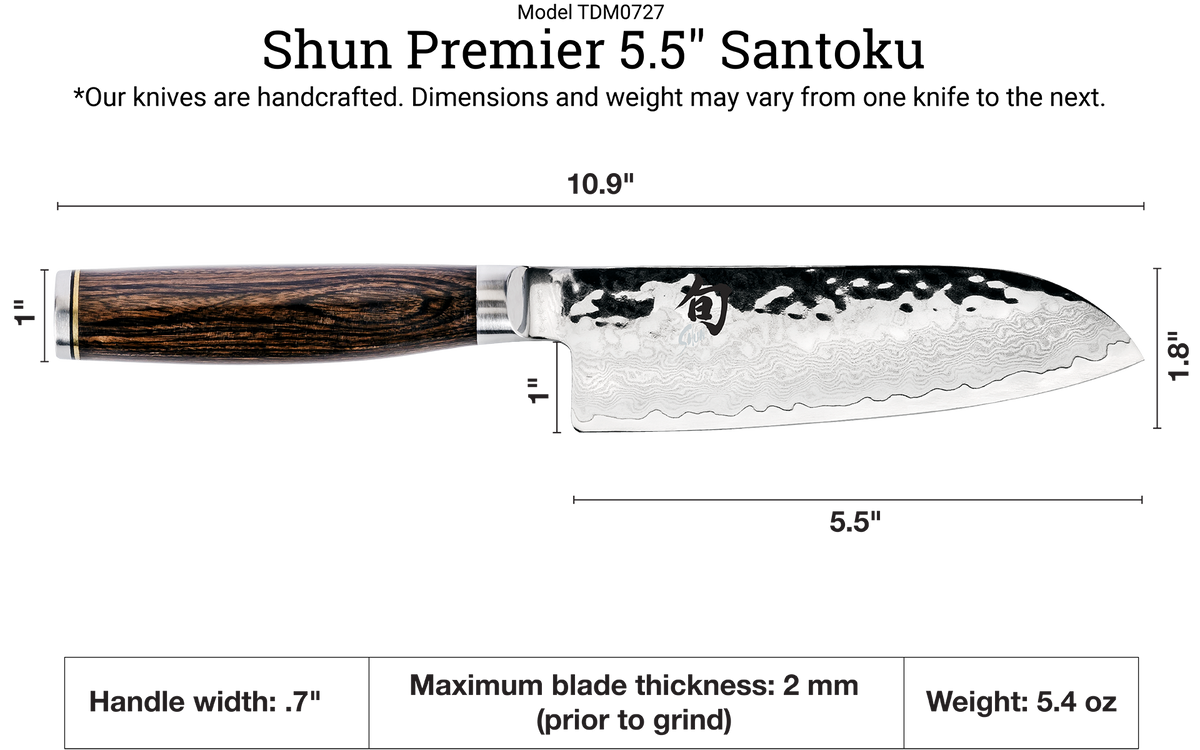 Shun Premier Blonde 5.5" Santoku — Walnut