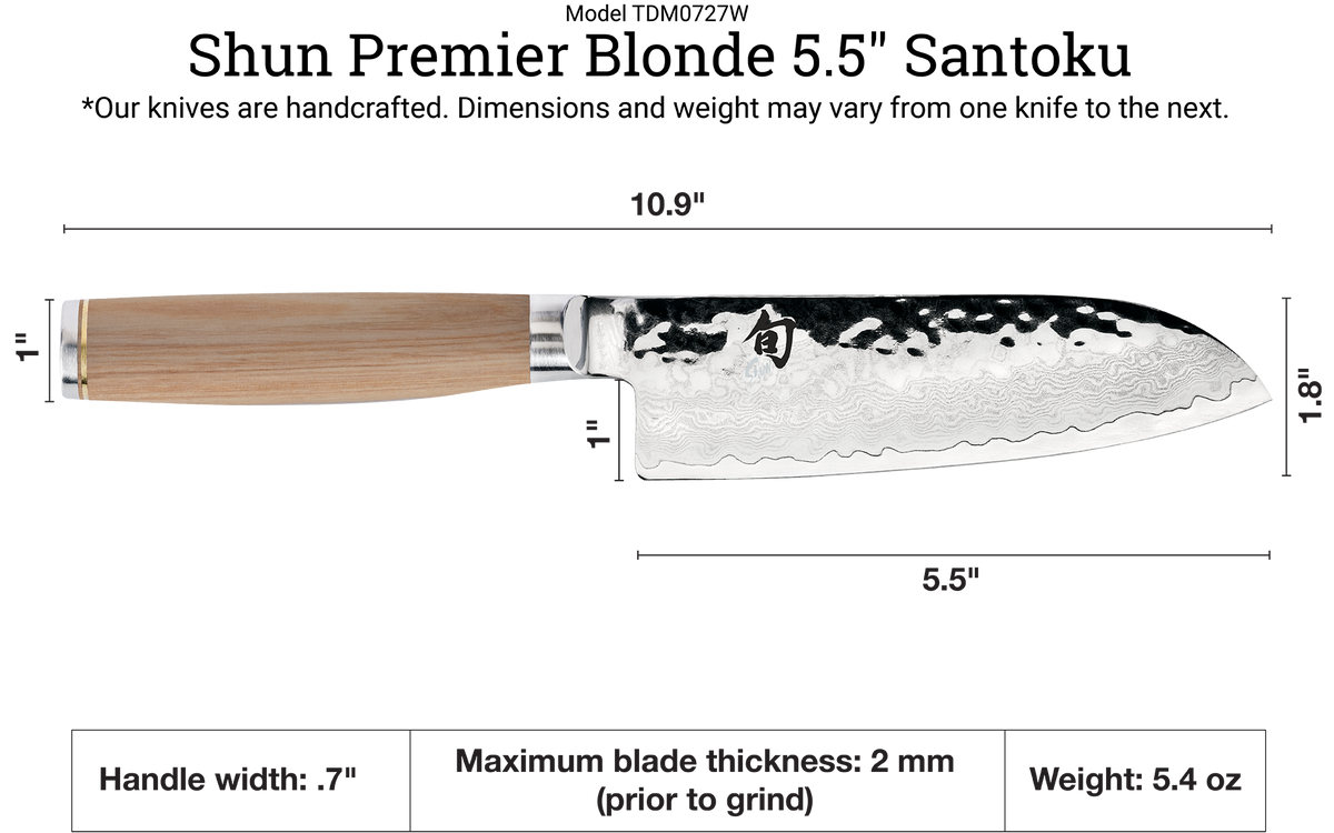 Shun Premier Blonde 5.5" Santoku — Blonde