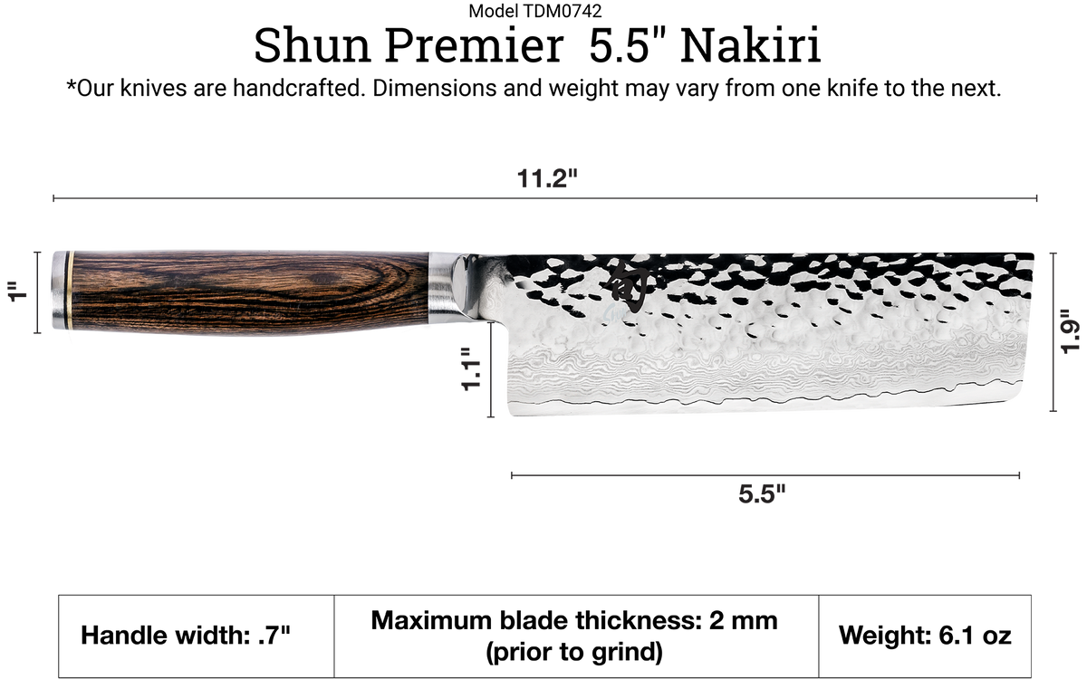 Shun Premier Blonde 5.5" Nakiri — Walnut