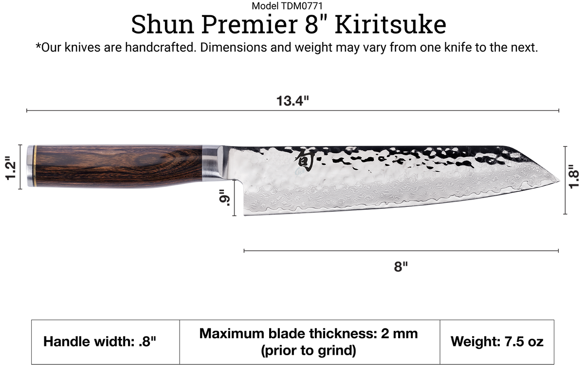 Shun Premier Blonde 8" Kiritsuke — Walnut
