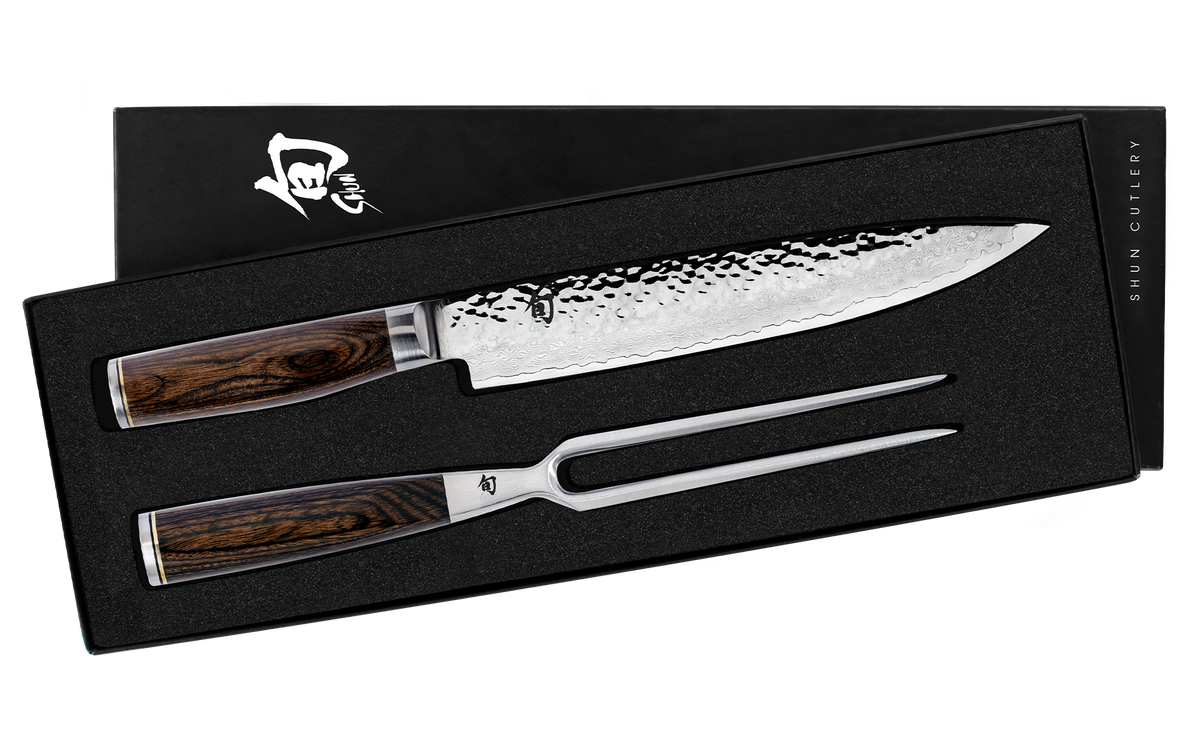 Shun Premier Blonde 2-Piece Carving Set — Walnut