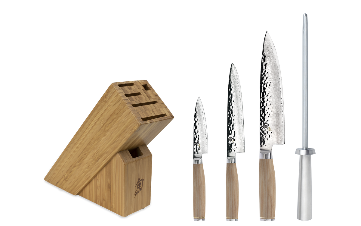Shun Premier Blonde 5-Piece Starter Block Set With Slimline Block — Blonde