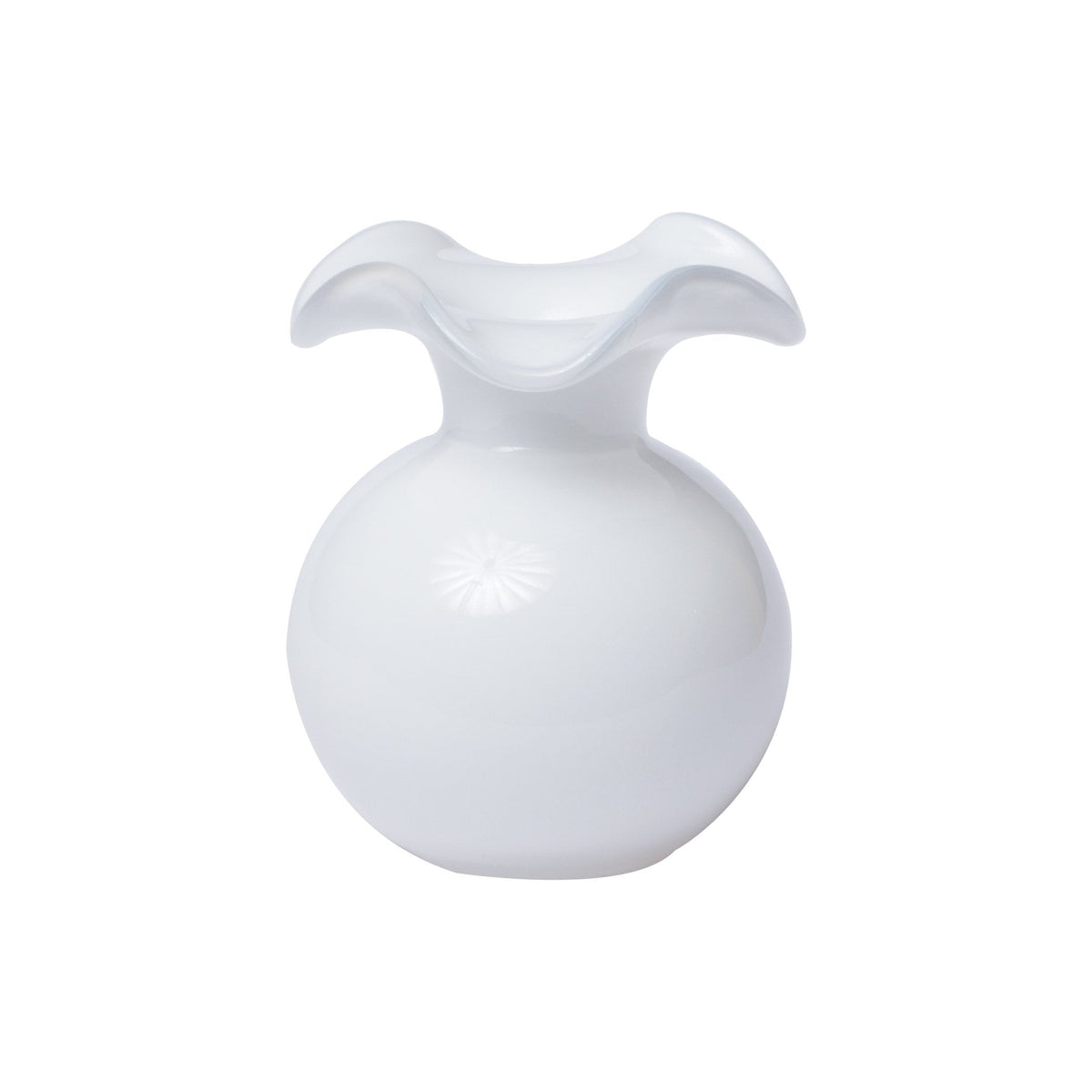 Hibiscus Glass Bud Vase White